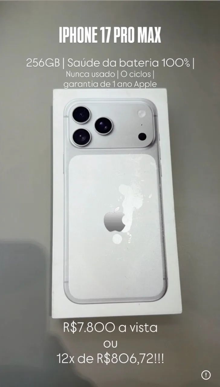     iPhone 17 Pro Max 256GB - Pronta Entrega