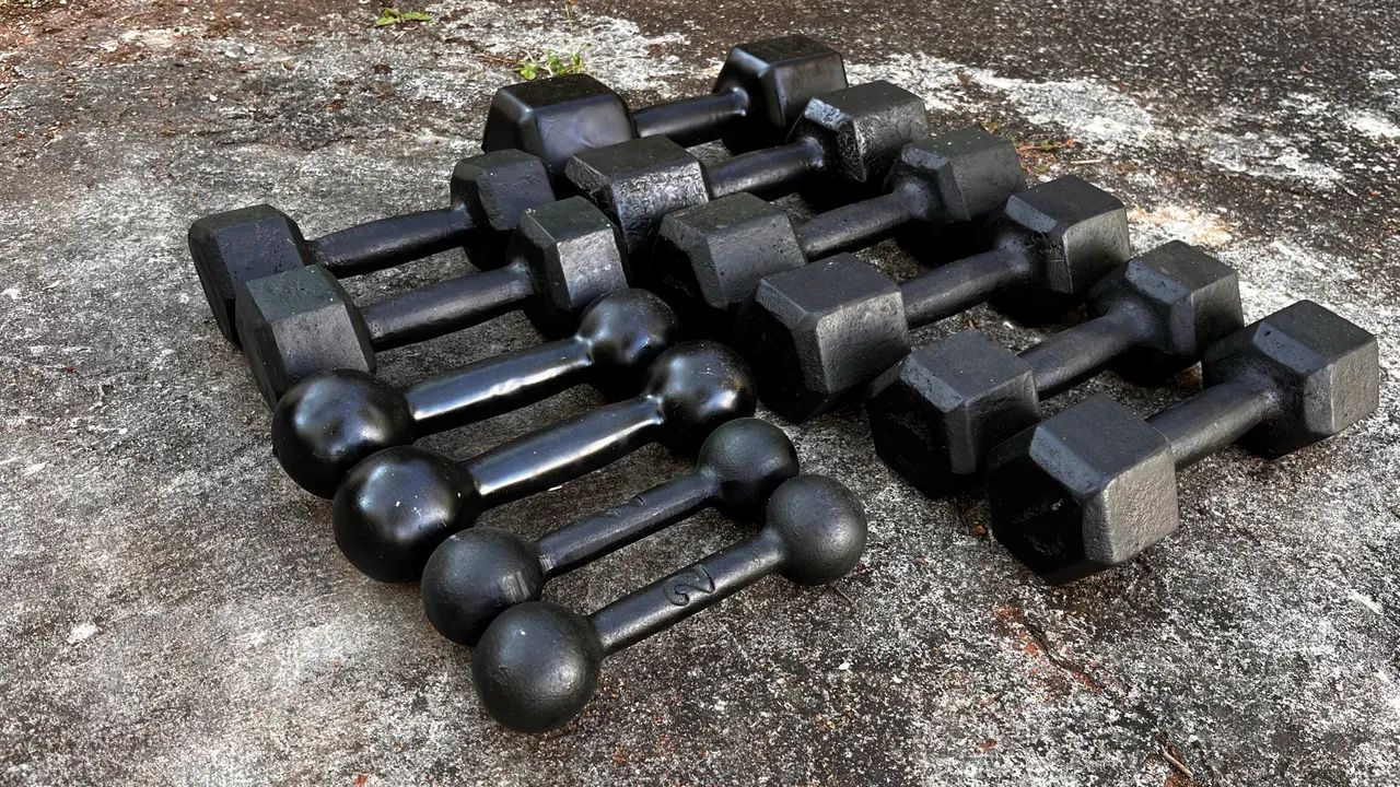 Conjunto de halteres de ferro fundido  - Foto 2