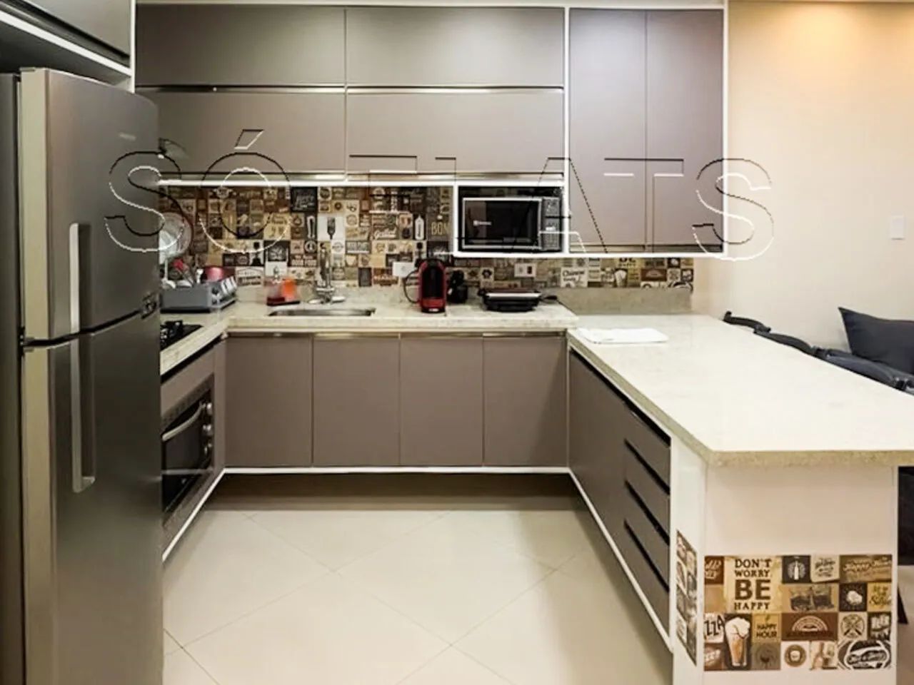Apartamento mobiliado em Alphaville com varanda e vaga, Flat Le Bougainville - Foto 3