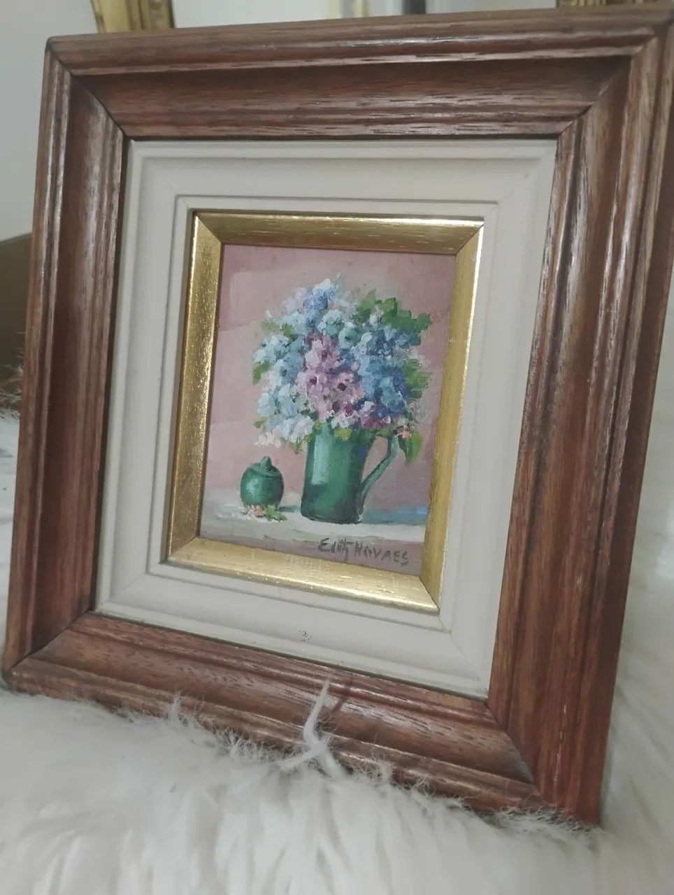 Conjunto com 3 quadros à oleo originais - Foto 4