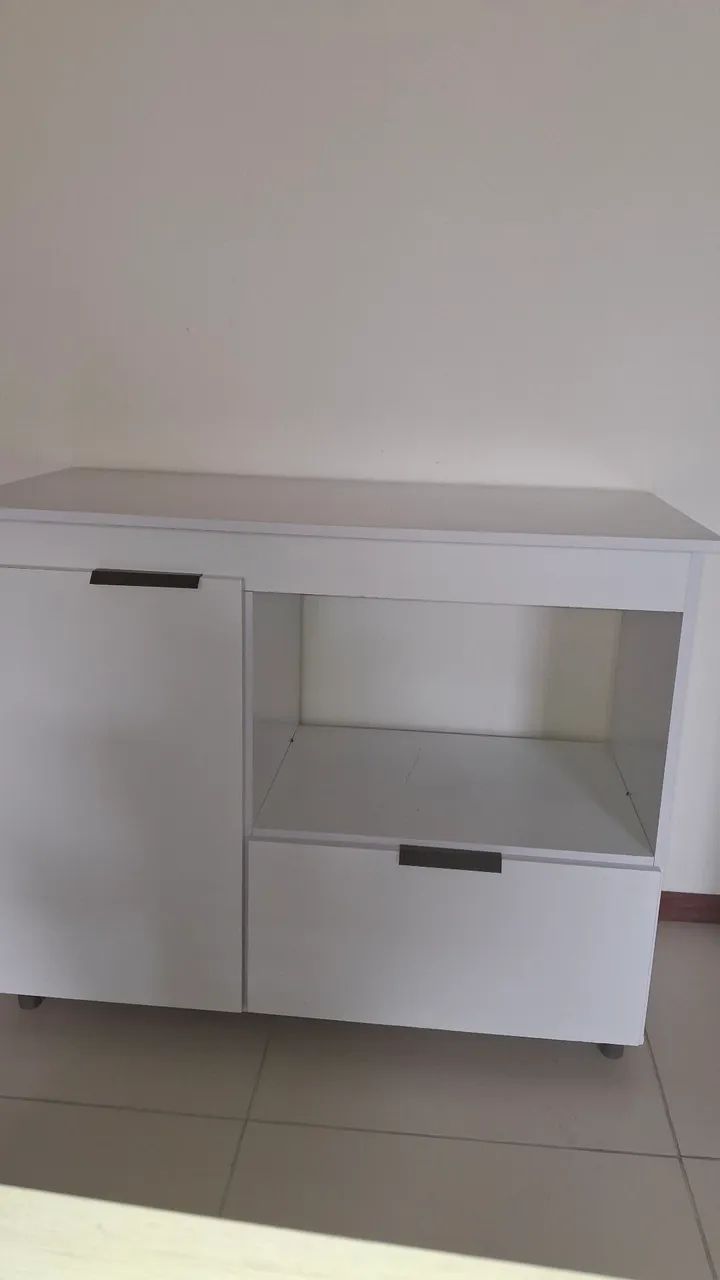 Balcão Multiuso Branco com Espaço para Micro-ondas - Foto 2