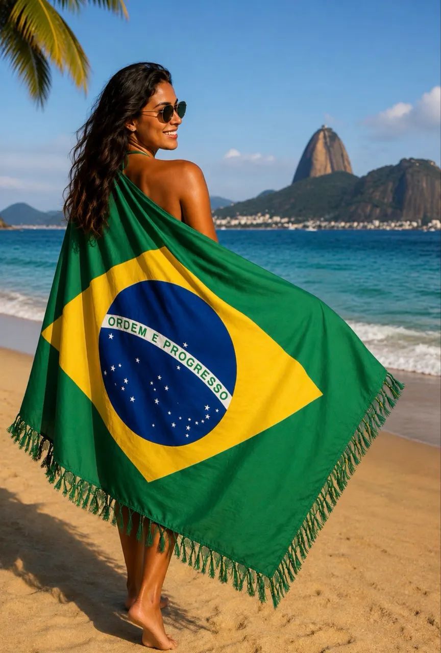 Canga estampa Brasil - Bandeira do Brasil - Foto 4