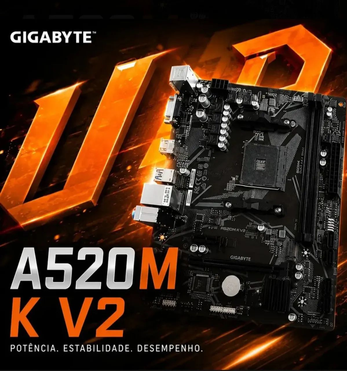 Placa Mãe Gigabyte A520M K V2- Nova