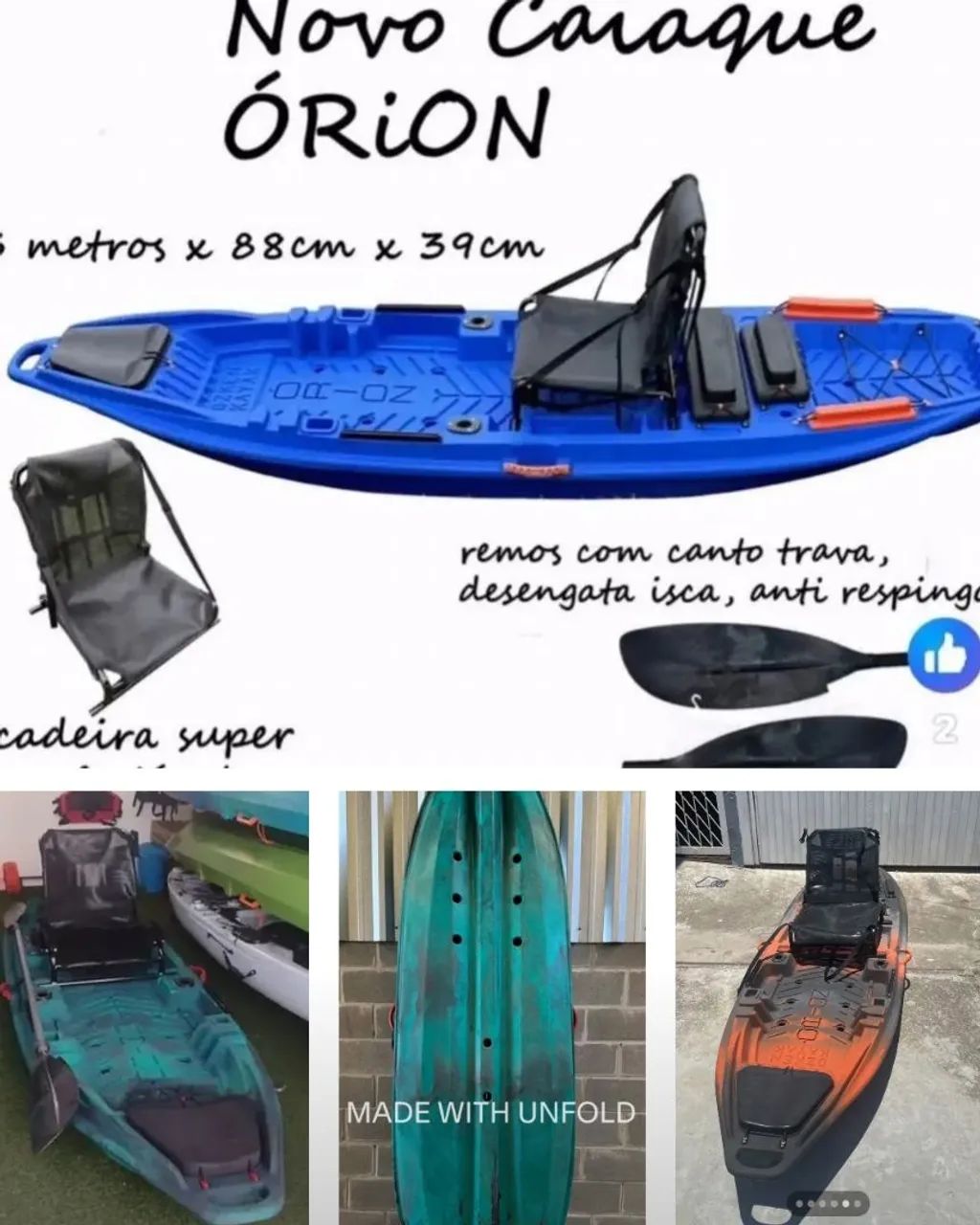 Caiaque Orion a pronta entrega 