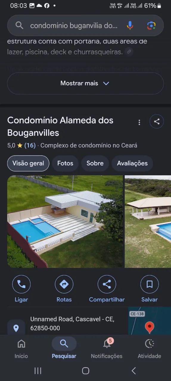 Vendo lote 10x25 em codomínio fechado Caponga