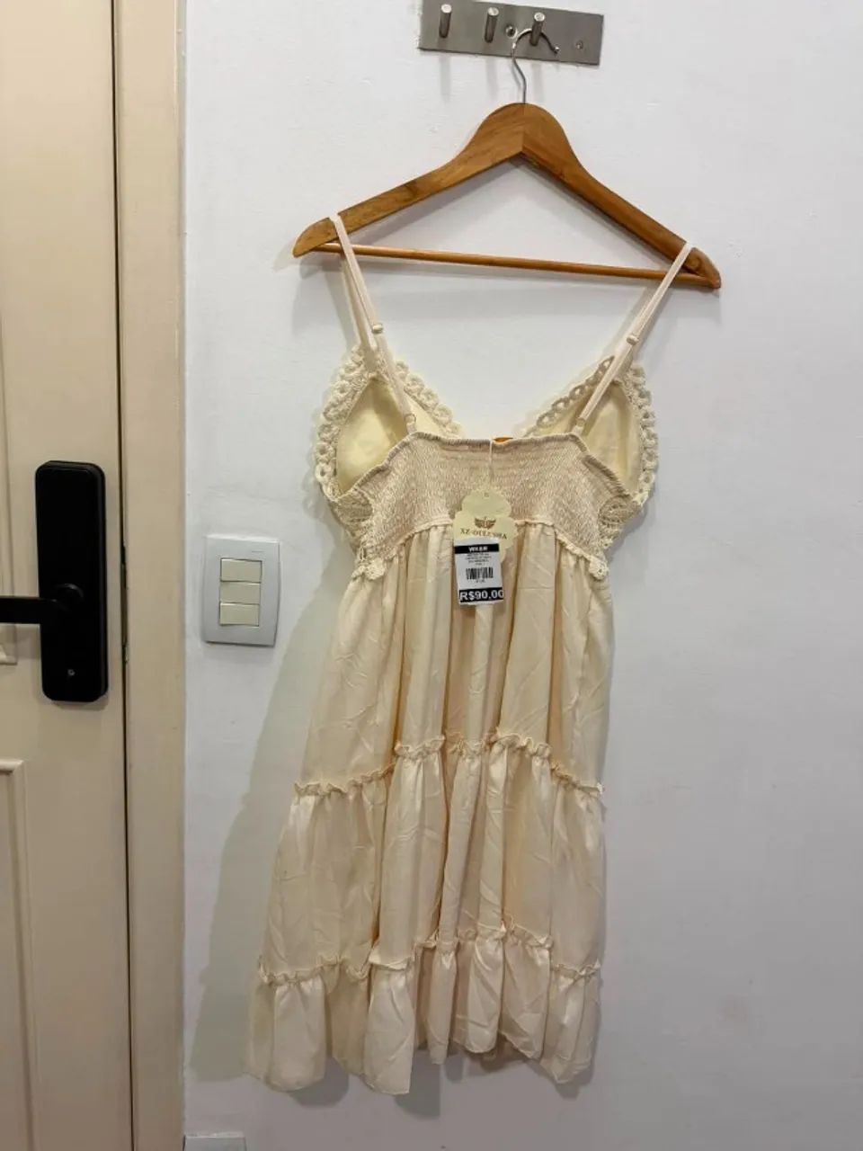 Vestido de renda estilo praiano offwhite - Foto 2