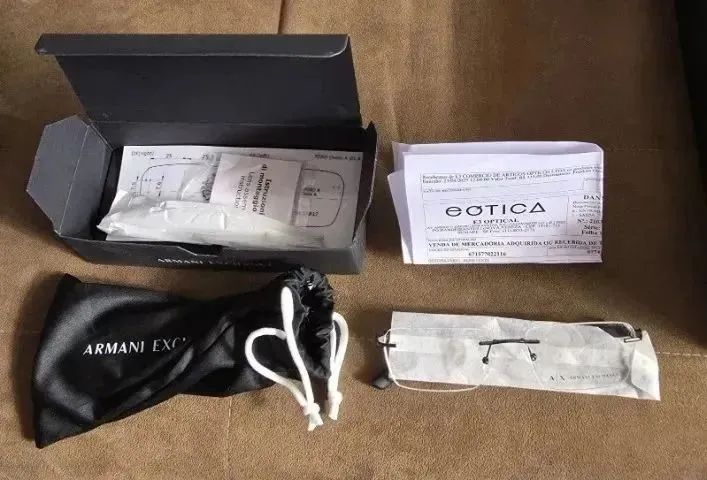 Armani Exchange Armação retangular masculina Ax1064 6003 56 Nova!! - Foto 4