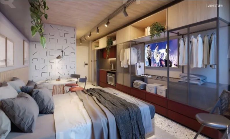Studio moderno com varanda na Vila Olímpia