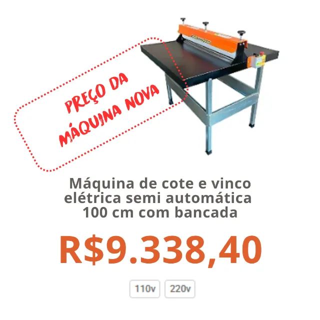 Máquina de cote e vinco  elétrica semi automática  -  100 cm com bancada - Foto 5