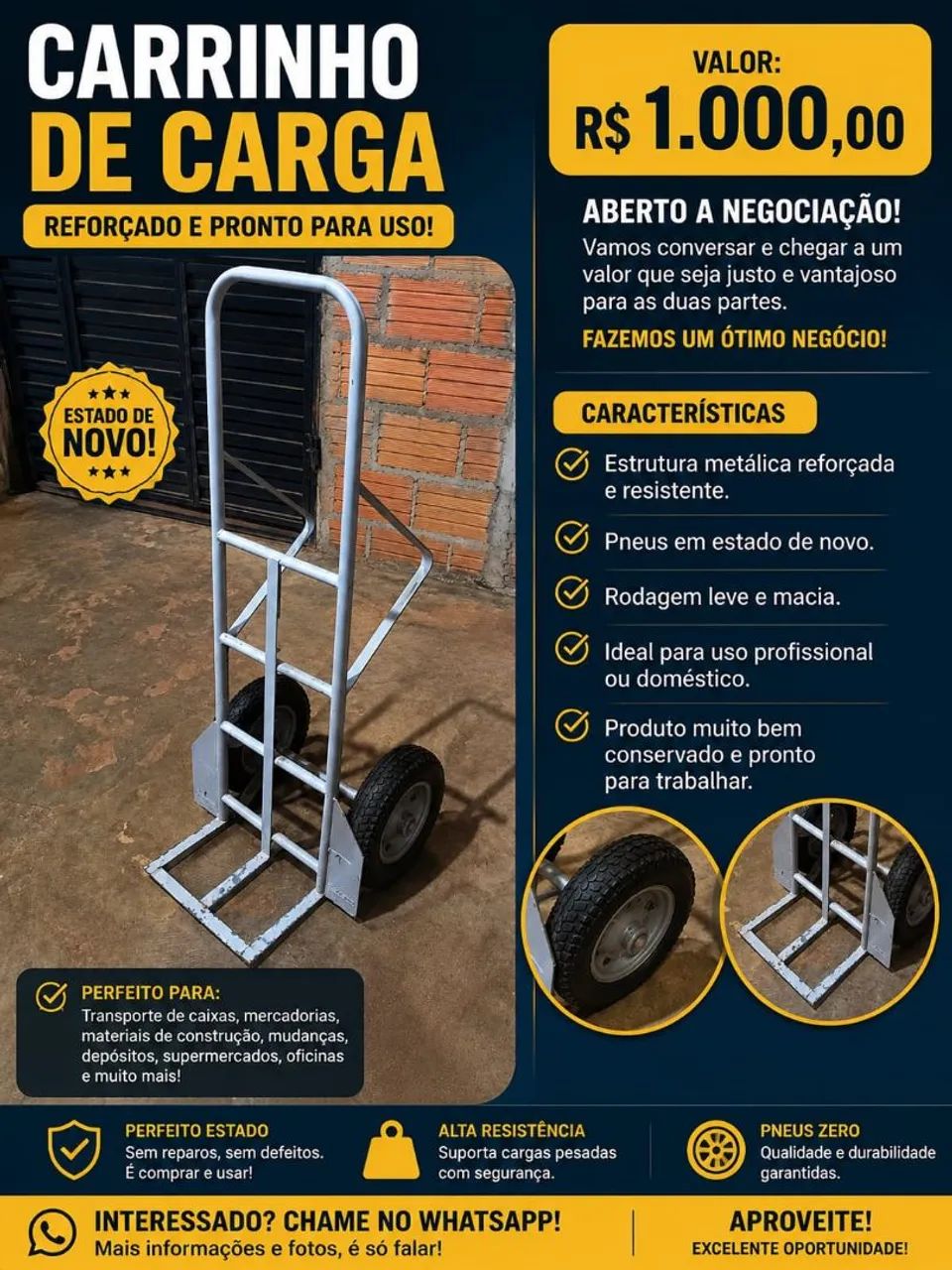Carrinho para descarregar
