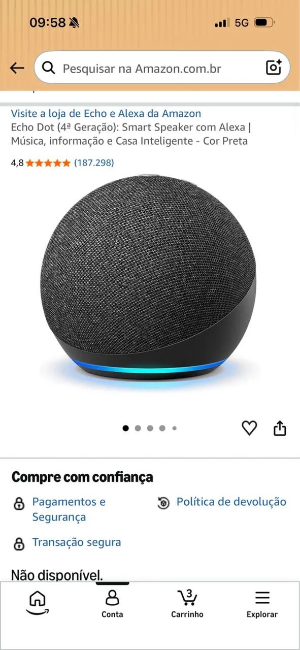 Echo Dot (4ª Geração) com Alexa - Excelente estado