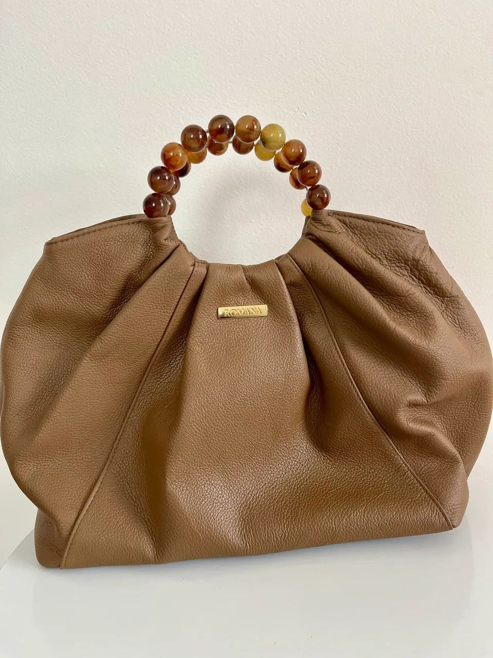 Bolsa em couro legítimo alça esferas - Foto 2