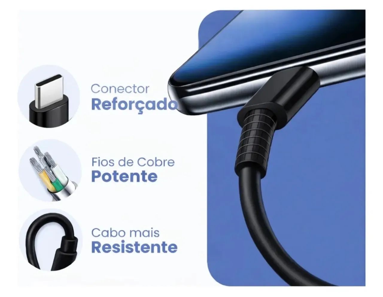 Carregador Turbo 20W USB-C com Cabo Tipo C 1 Metro - Foto 4