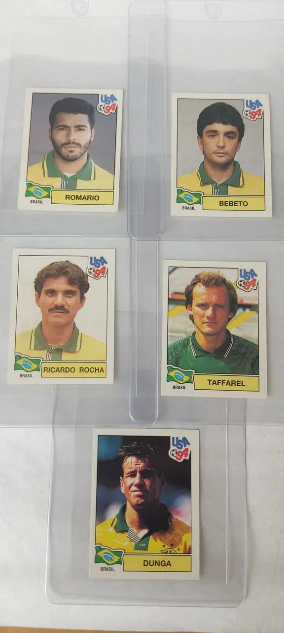 Lote 5 figurinhas Copa 1994 Romário Bebeto Taffarel Dunga Ricardo Rocha - Foto 2