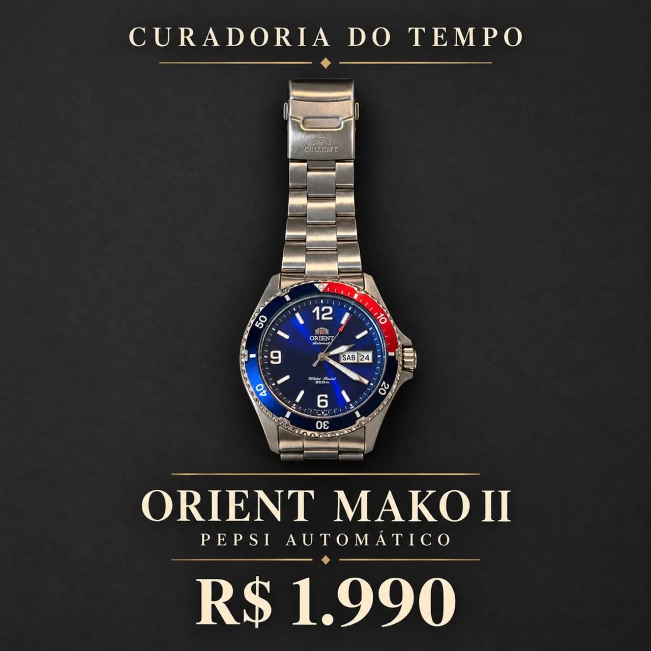 Orient Mako II Pepsi Automatico Azul com Caixa - Foto 2
