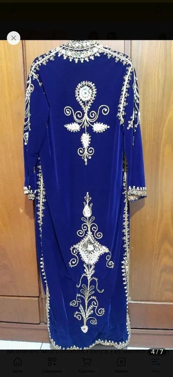 Abaya Dança do Ventre Capa árabe muçulmana luxo - Foto 4