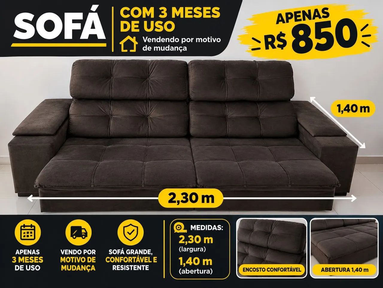 Sofá 4 lugares