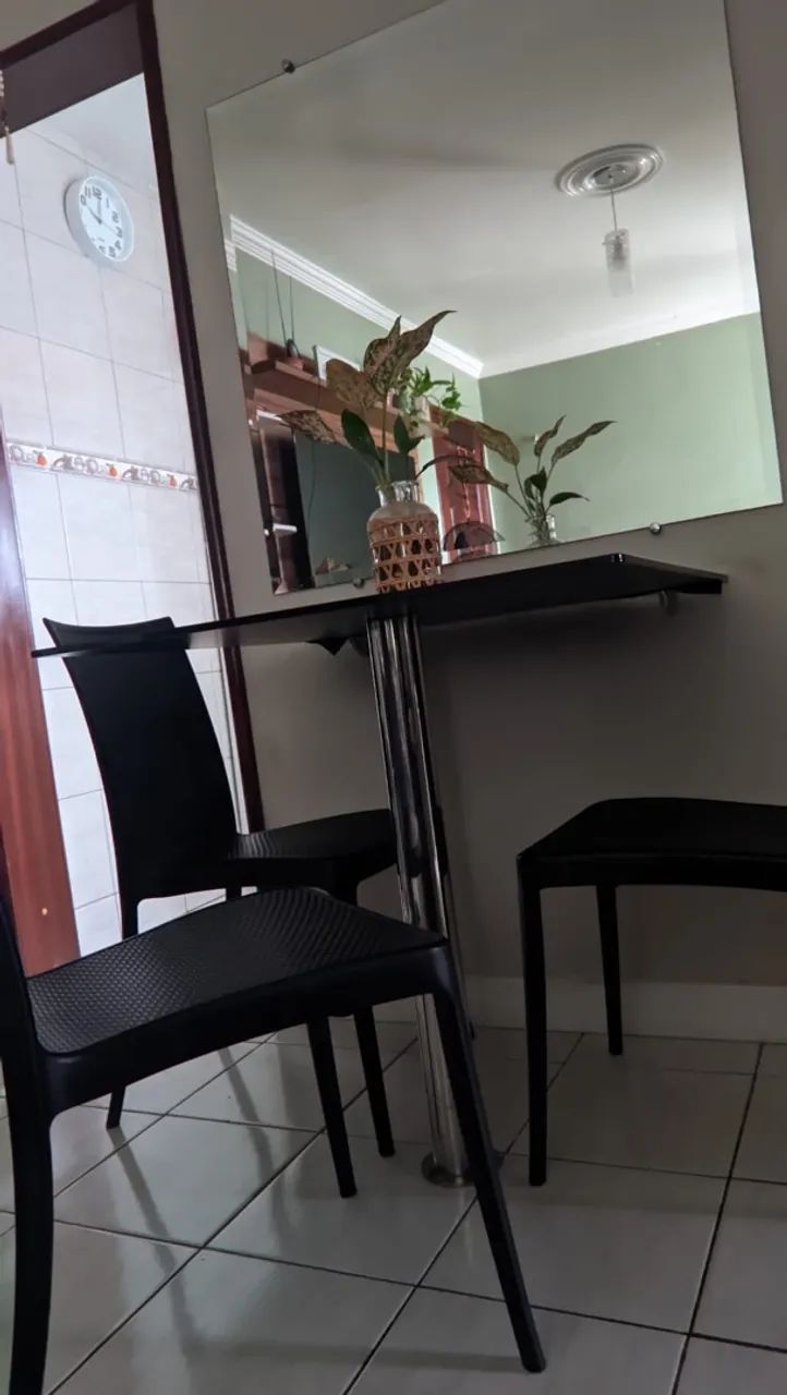Mesa Vidro Temperado com Cilindro em inox - Foto 4