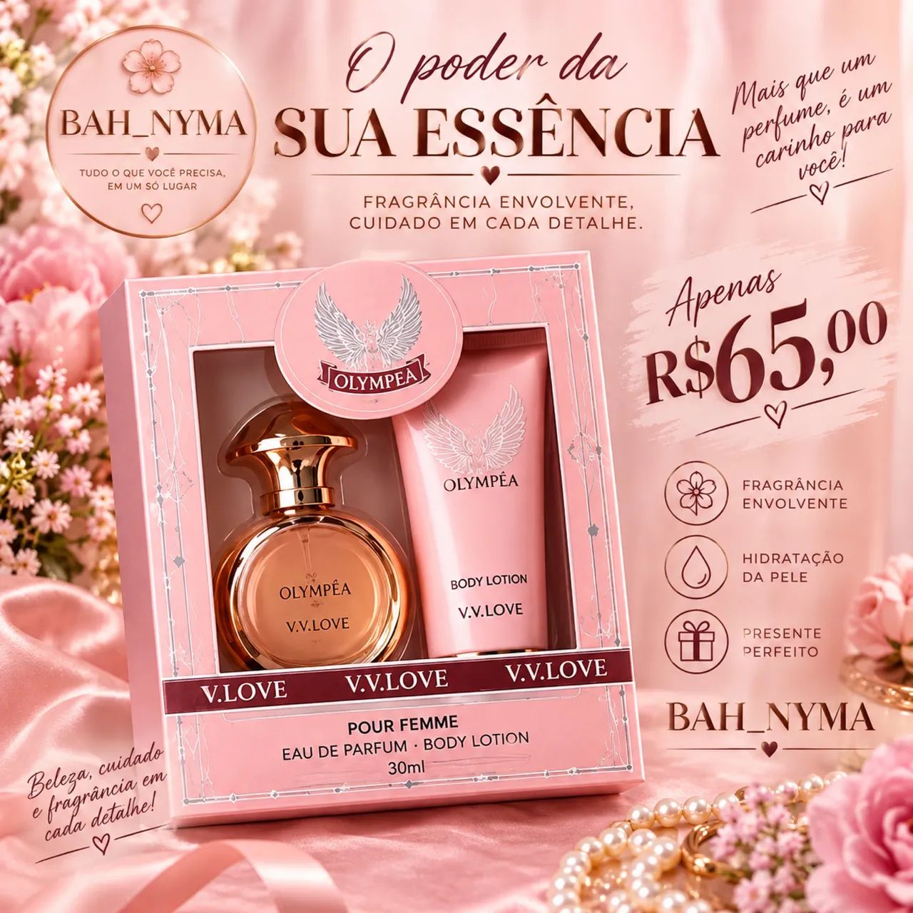 Kit mini perfume + hidratante baratinho 