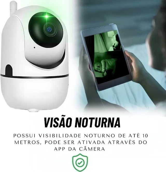 Câmera Babá Eletrônica Wi-Fi Full HD 1080p com Visão Noturna - Foto 4