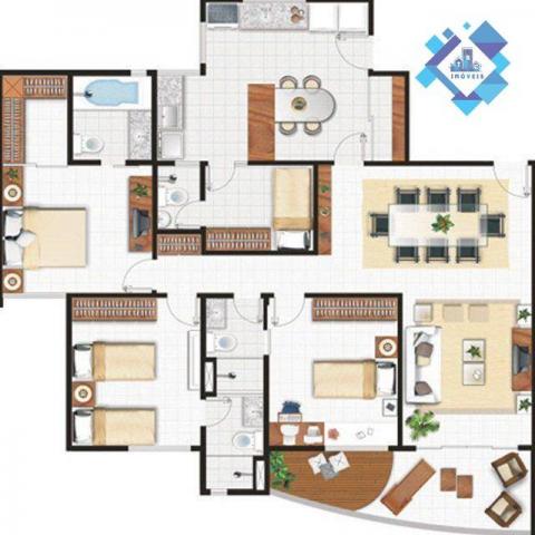 Apartamento de 122m² no porcelanato com móveis projetados. - Foto 9