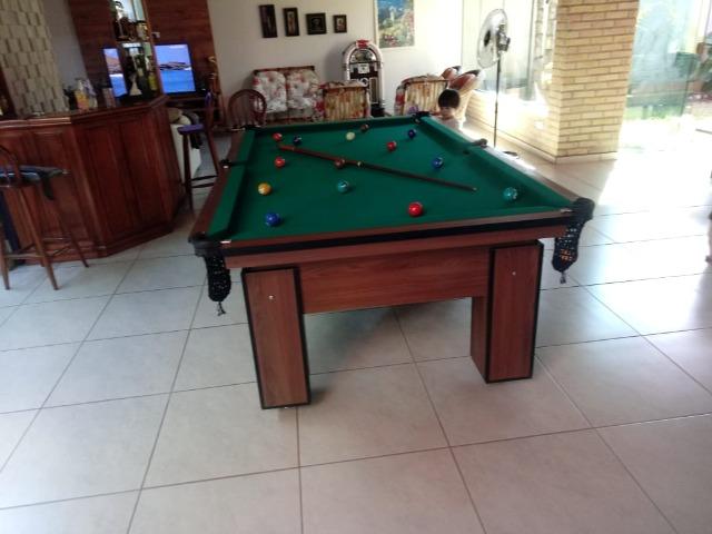 Mesa Charme de Bilhar Cor Imbuia Tecido Verde Mod. IPMN5850 - Foto 3