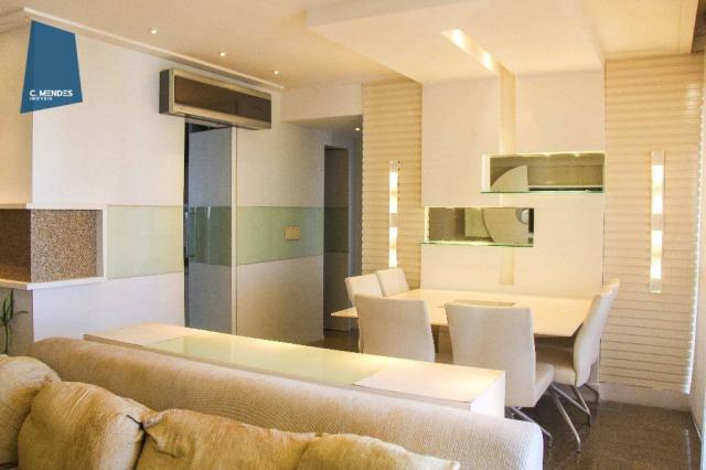 Apartamento mobiliado para locação, 130m² 3 suítes 3 vagas, Cocó, Fortaleza. - Foto 8