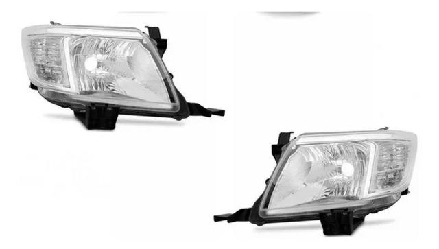 Par Farol Foco Simples Cromado Hilux 2012 2013 2014 2015 - Foto 2