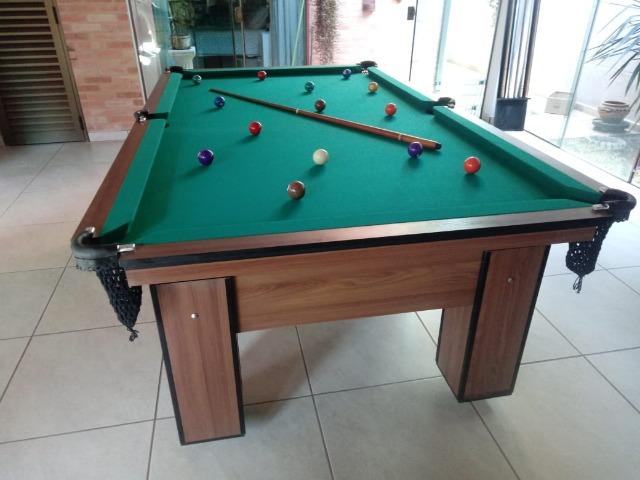 Mesa Charme de Bilhar Cor Imbuia Tecido Verde Mod. IPMN5850 - Foto 2