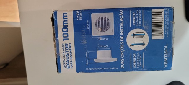 Microventilador Exaustor para banheiro VentiSol 100mm 127V  - Foto 2