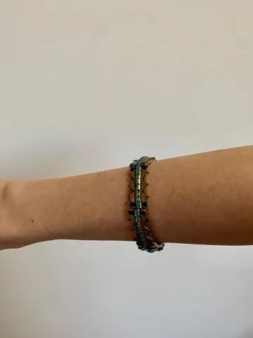 Pulseira dourada com pedras Cláudia Arbex  - Foto 2