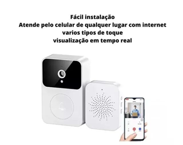 Campainha Interfone C/ Câmera Wifi S Fio Inteligente - Foto 6
