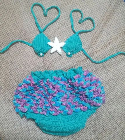 BIQUÍNI INFANTIL DE CROCHÊ 