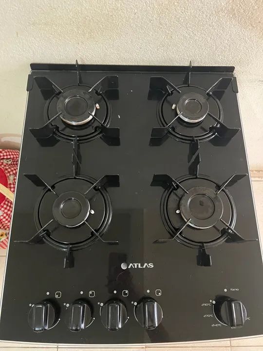 Fogão Cooktop 4 Bocas Atlas Preto Fogões e Fornos Goiânia, Belo
