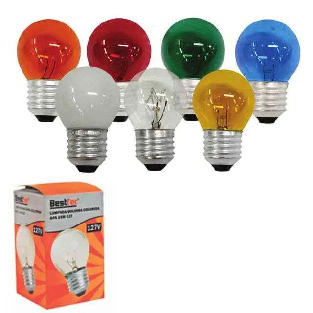 Lampada Bolinha Colorida Decorativa E27 15w 127v Bfh1150 1un - Foto 2