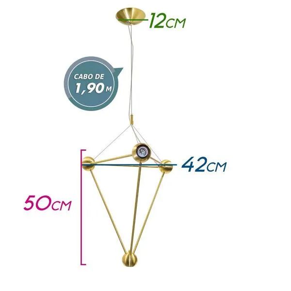 Pendente Dourado - Foto 2