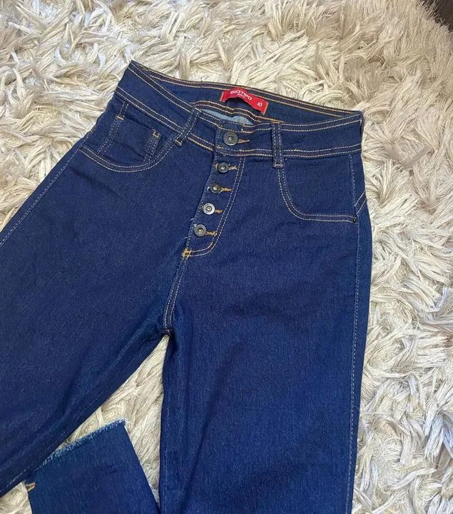 Calça Jeans Botões Alta