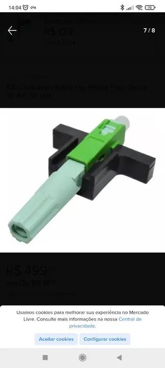 4,50 cada conector Rosca Fast Rápido Fibra óptica SC/APC Verde venda mínima 10 unidades  - Foto 2