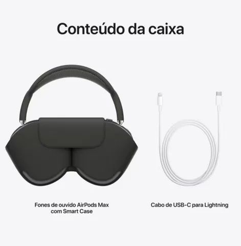 Apple AirPods Max Over the Ear (Bluetooth) - Cinza-espacial (Novo