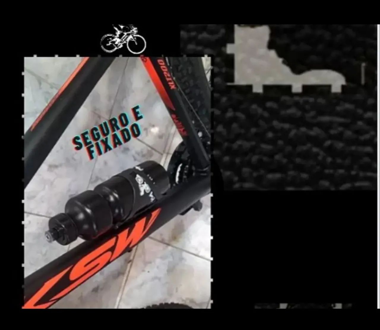 Garrafinha de água para Bike. Acompanha suporte.