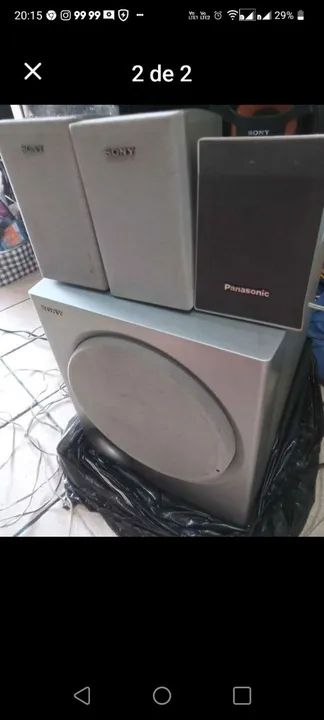 vendo caixas de homer theater sem o aparelho todas funcionam  - Foto 2