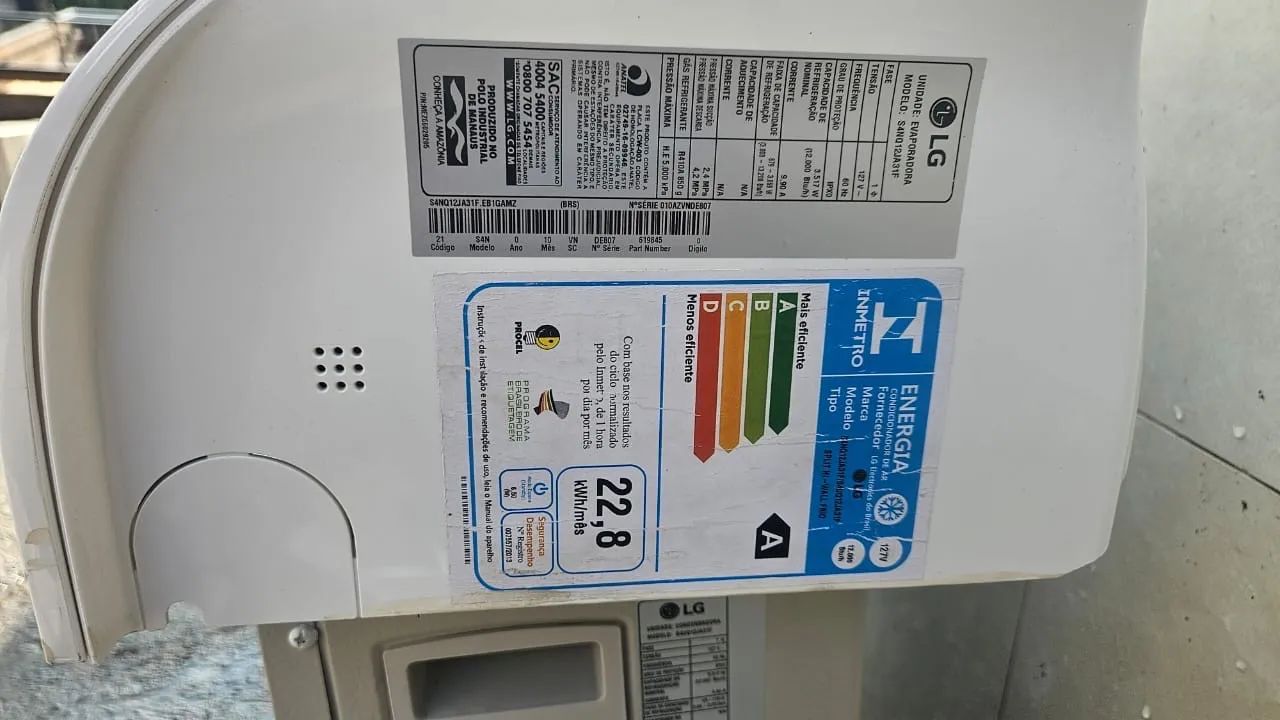 Ar Condicionado LG Split 12.000 BTUs -novo - Foto 3