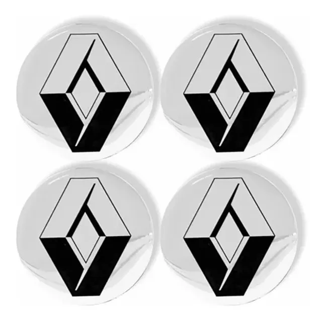 Emblema Adesivo Calota Renault Resinado Prata 48mm