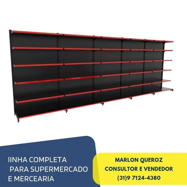 Gondola de Aço Preta de Parede
