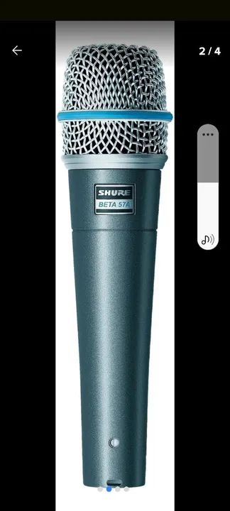 Microfone shure beta 57a dinâmico super cardioide original 