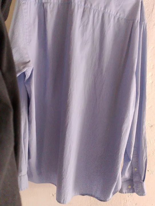 Camisa Social Masculina Manga Comprida Azul Claro NOVA - Foto 3