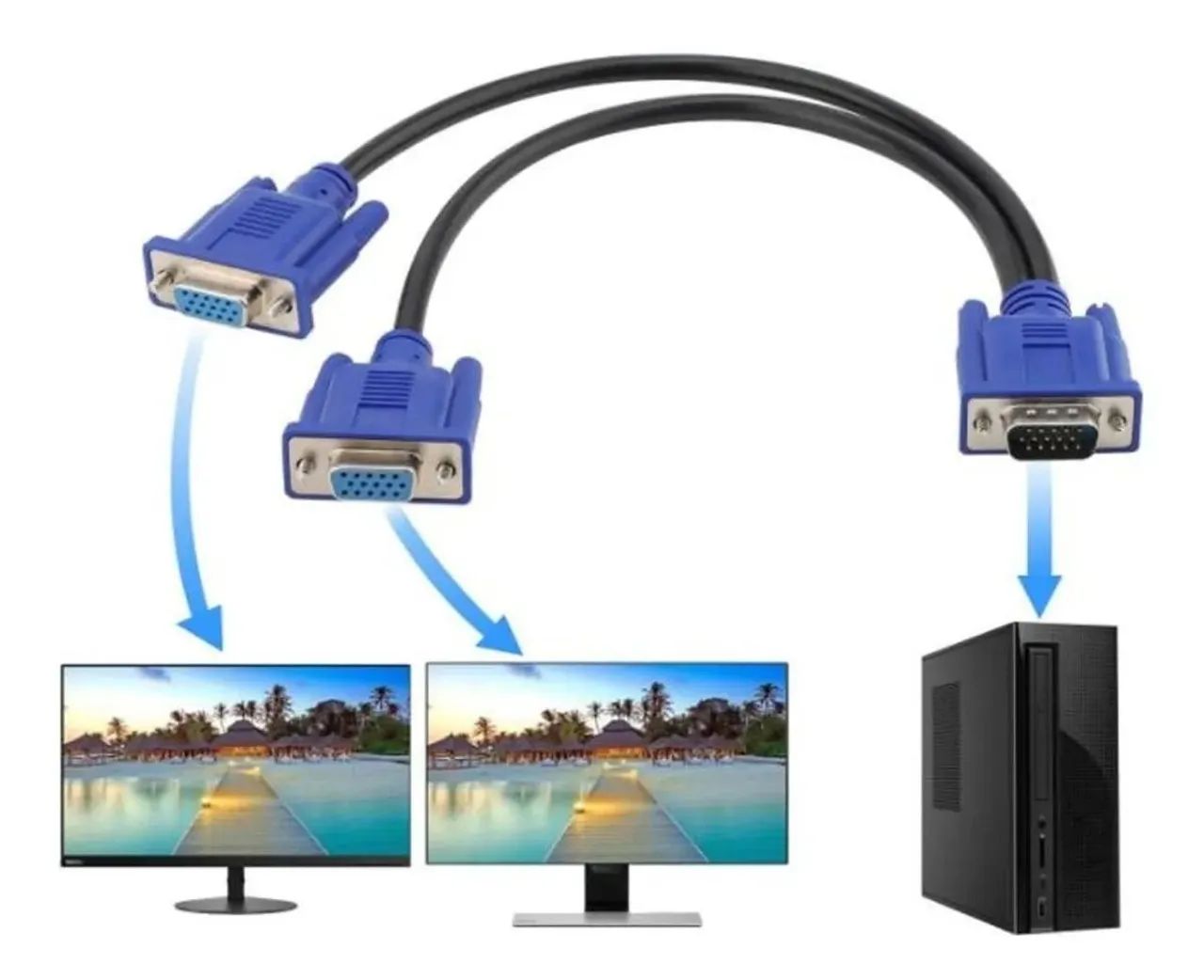 Cabo Adaptador VGA para Duas Telas