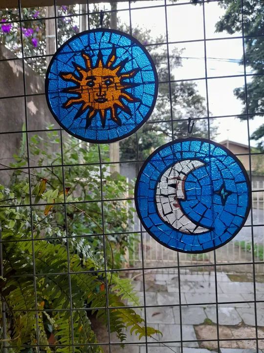 Móbiles Mosaico Sol e Lua - Foto 2