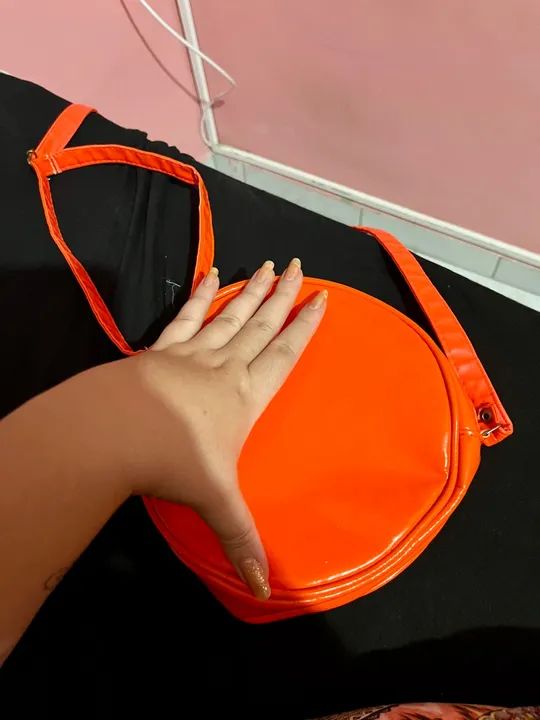 Bolsa Circular Laranja florescente   - Foto 2