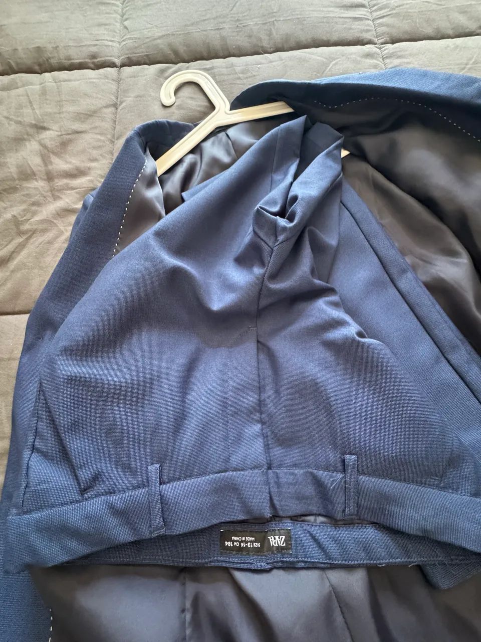 Terno Costume Zara Kids Azul Escuro Novíssimo  - Foto 3